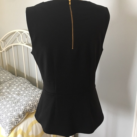 Sold Apt. 9 Black Zip Up Back Peplum Blouse - Picture 5 of 6